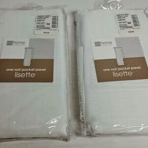 NEW Set of 2 -one rod pocket panel 60" x 84" Home Collection Lisette Cool White